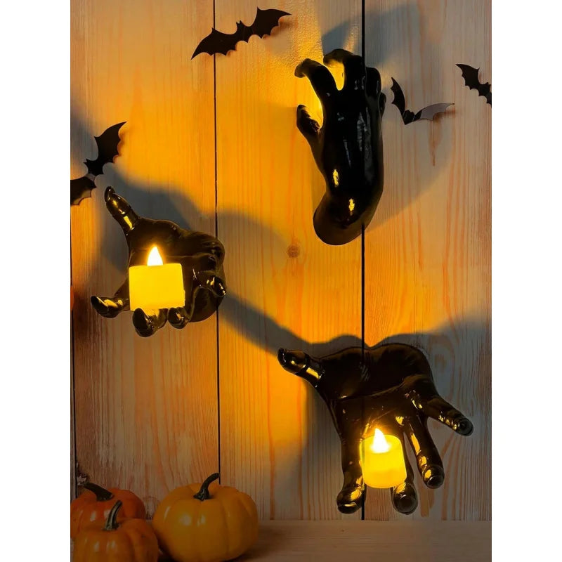 Creeping Hand Wall Sconce | Gothic Lighted Candle Holder Halloween Décor