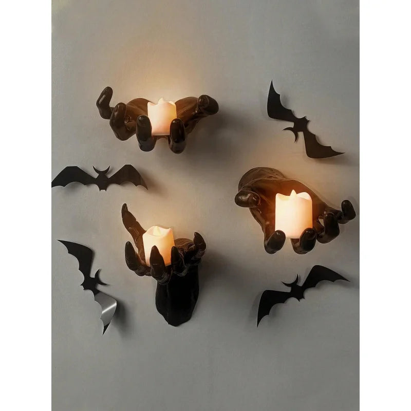 Creeping Hand Wall Sconce | Gothic Lighted Candle Holder Halloween Décor