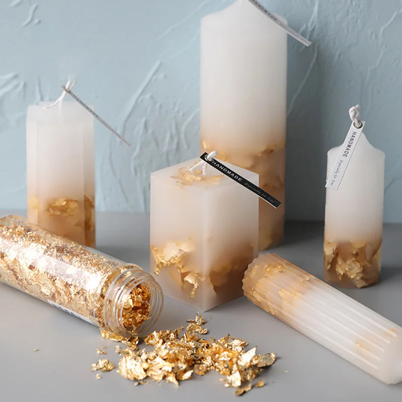 Gold Foil Wax Flakes for Candle Making — 2g DIY Candle Decoration & Craft Supplies
