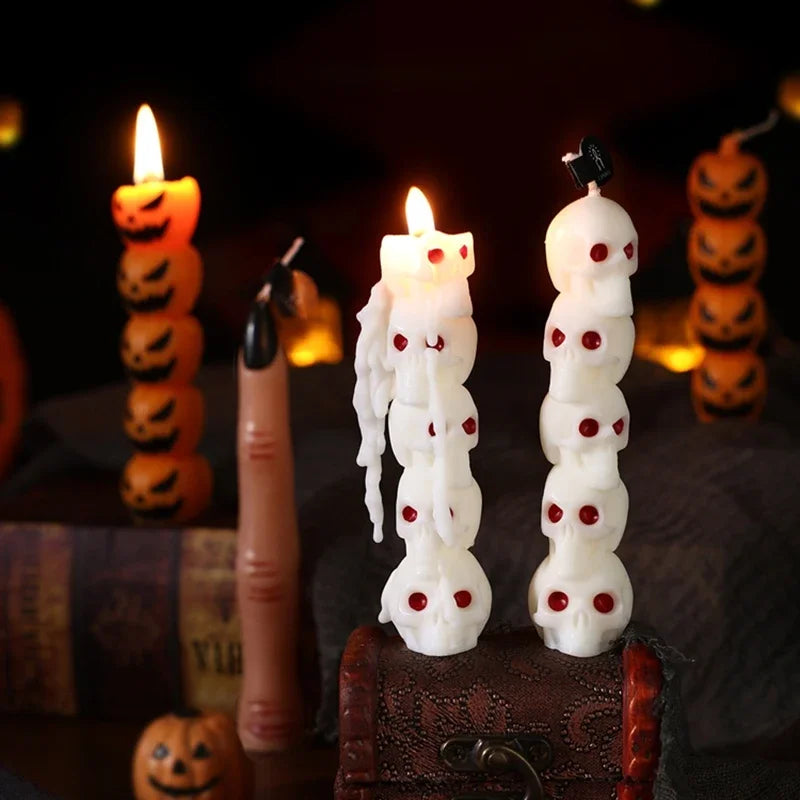 Halloween Aromatherapy Candle Set — Skull, Pumpkin & Bone Fingers | Soy Wax Scented Candles