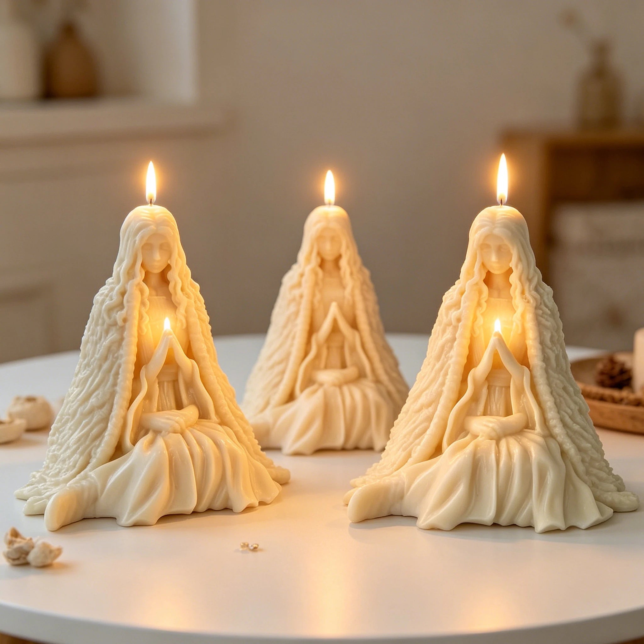 Prayer Statue Candle Mold — Gothic Wedding, Halloween & Dark Home Decor DIY