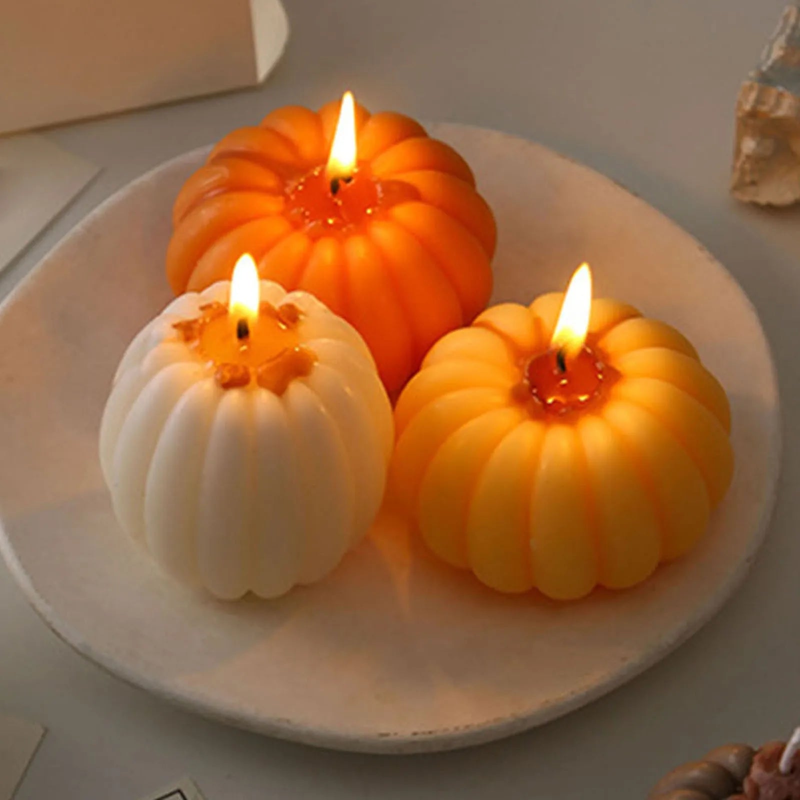 Pumpkin Aromatherapy Candle — Gothic Halloween Home Decor & Holiday Gift