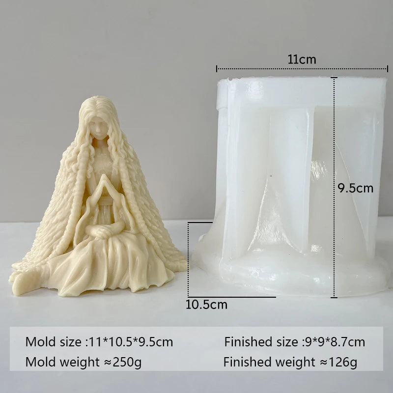 Prayer Statue Candle Mold — Gothic Wedding, Halloween & Dark Home Decor DIY