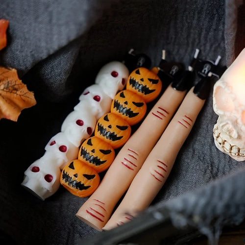 3D Halloween Aromatherapy Candles – Skull, Bone Fingers & Pumpkin Spooky Scented Candle Set
