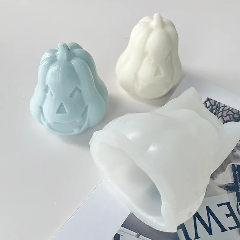 Skull Pumpkin Silicone Candle Mold — Gothic Halloween Horror DIY Candle Soap & Resin Craft Mold
