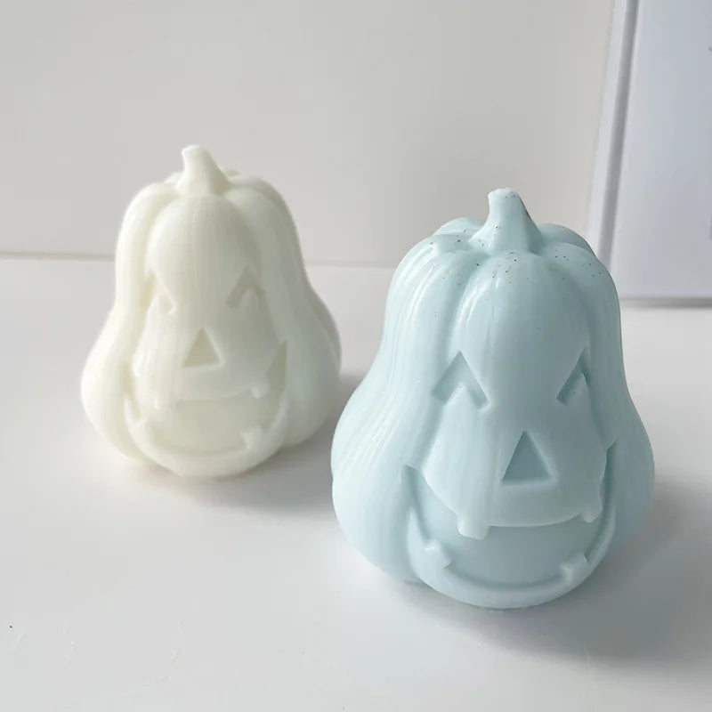 Skull Pumpkin Silicone Candle Mold — Gothic Halloween Horror DIY Candle Soap & Resin Craft Mold