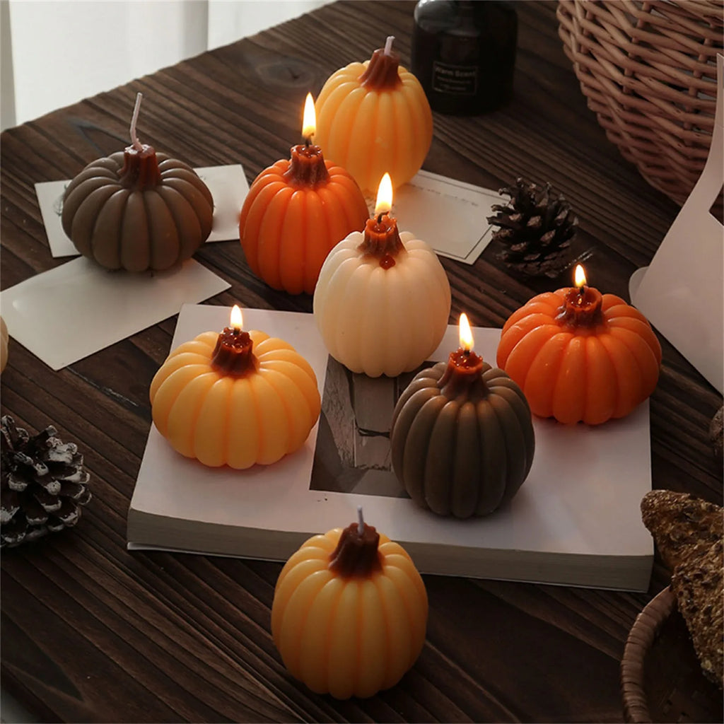 Pumpkin Aromatherapy Candle — Gothic Halloween Home Decor & Holiday Gift
