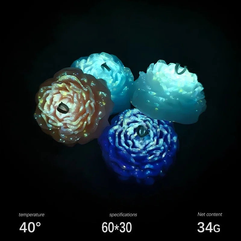 Glow in the Dark Peony Candle — Low Temperature Body-Safe Drip Candle