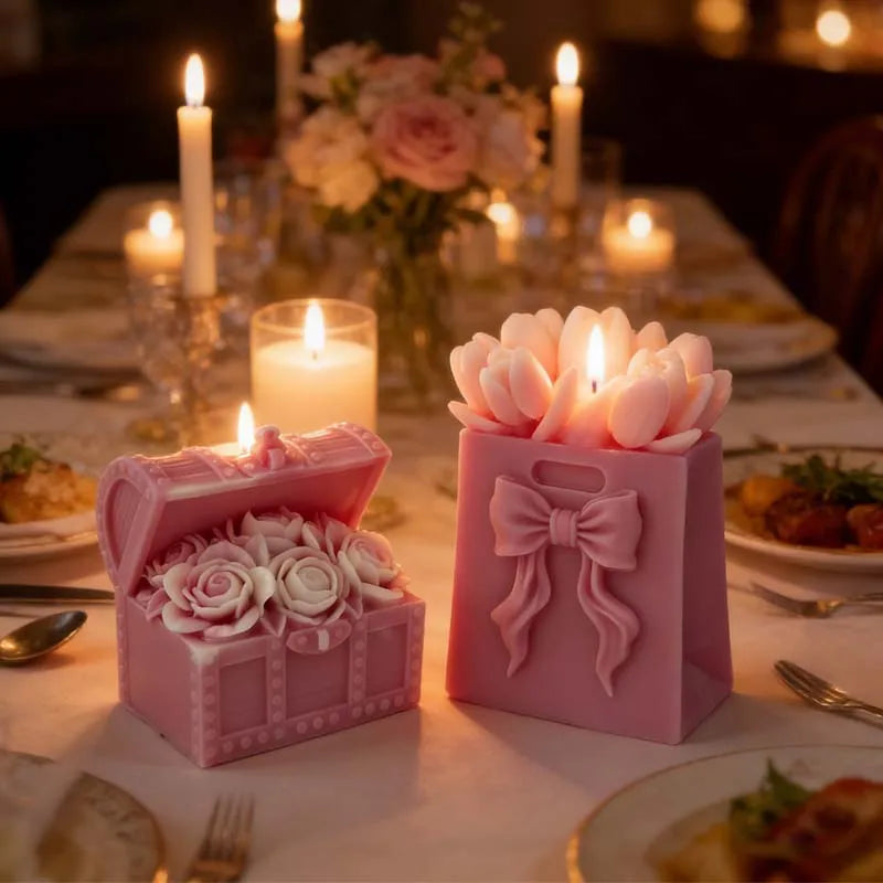 3D Rose Flower Silicone Candle Mold — DIY Candle & Resin Craft Mold for Home Decor