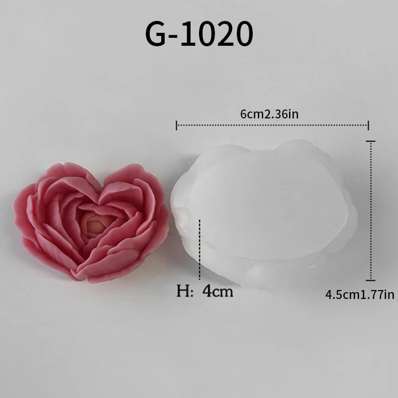 Rose Flower Silicone Mold — DIY Floral Soap Candle Resin & Gypsum Craft Mold