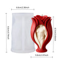 Red Rose Embossed Couple Candle Mold — Divine Lovers & Floral Pattern | Romantic Homemade Candle Making