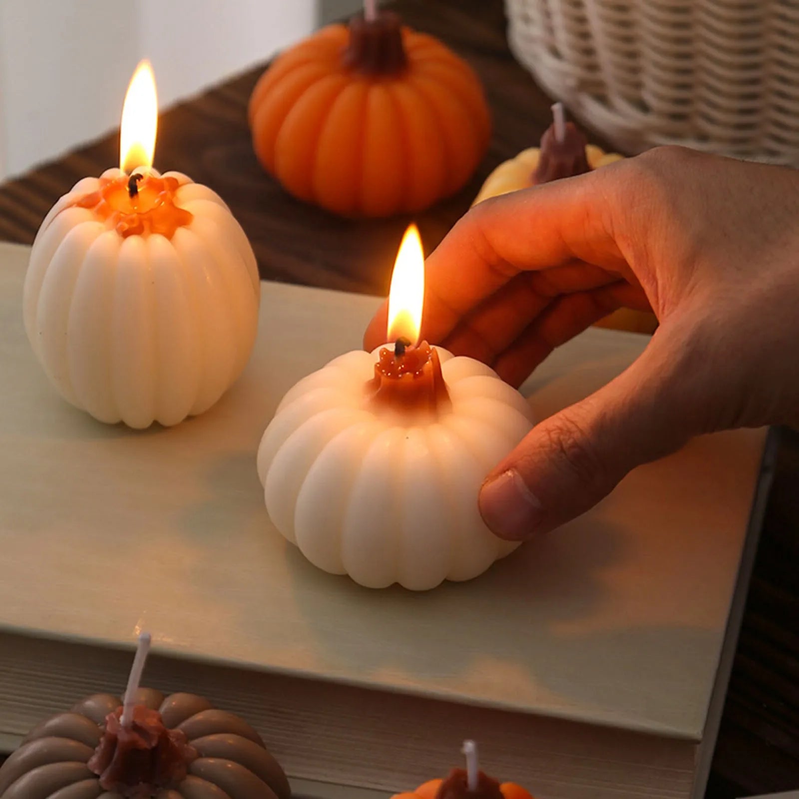 Pumpkin Aromatherapy Candle — Gothic Halloween Home Decor & Holiday Gift
