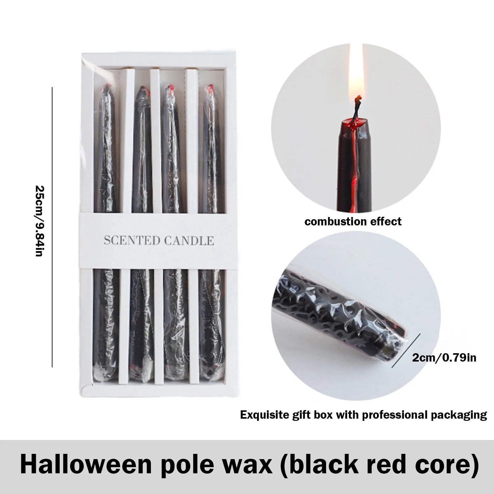 Halloween Bleeding Candles Set of 4 — Gothic Dripping Wax Candles for Eerie Home Decor
