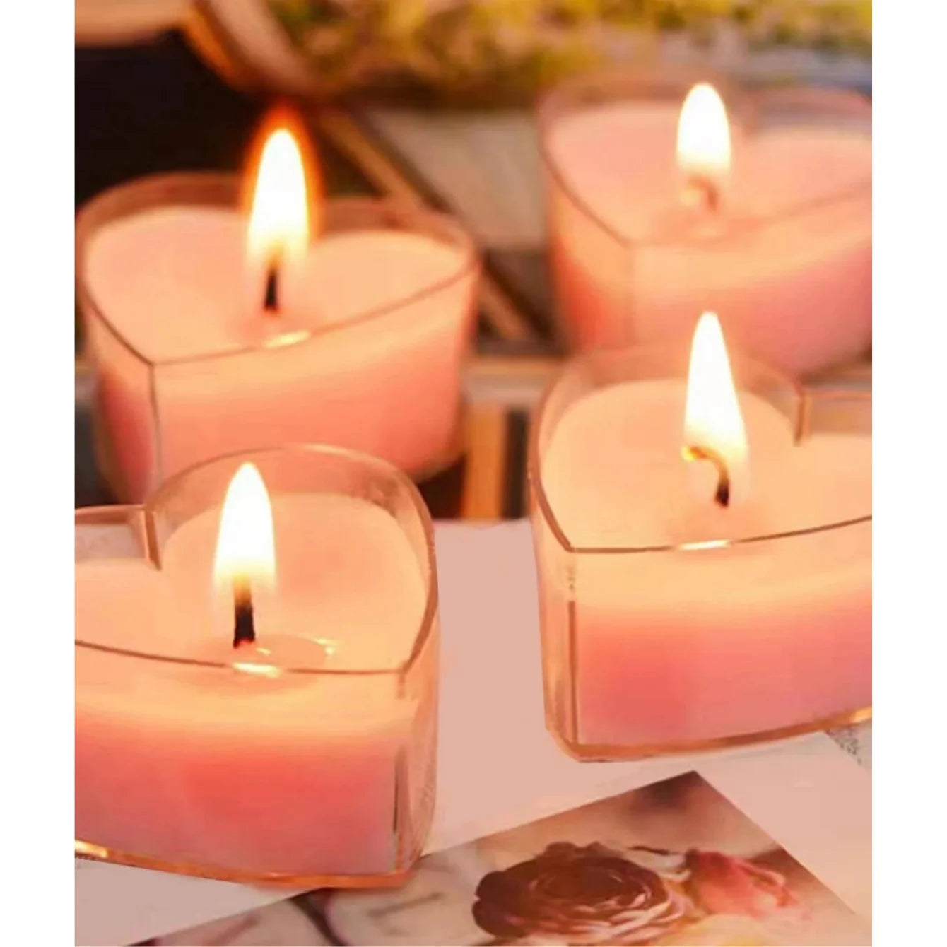Heart Scented Tea Candles Set (9pc) — Romantic Valentine's Day Wedding & Anniversary Candles