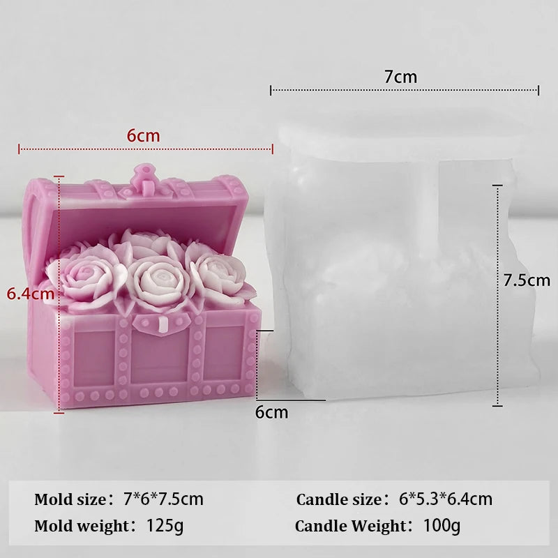 3D Rose Flower Silicone Candle Mold — DIY Candle & Resin Craft Mold for Home Decor