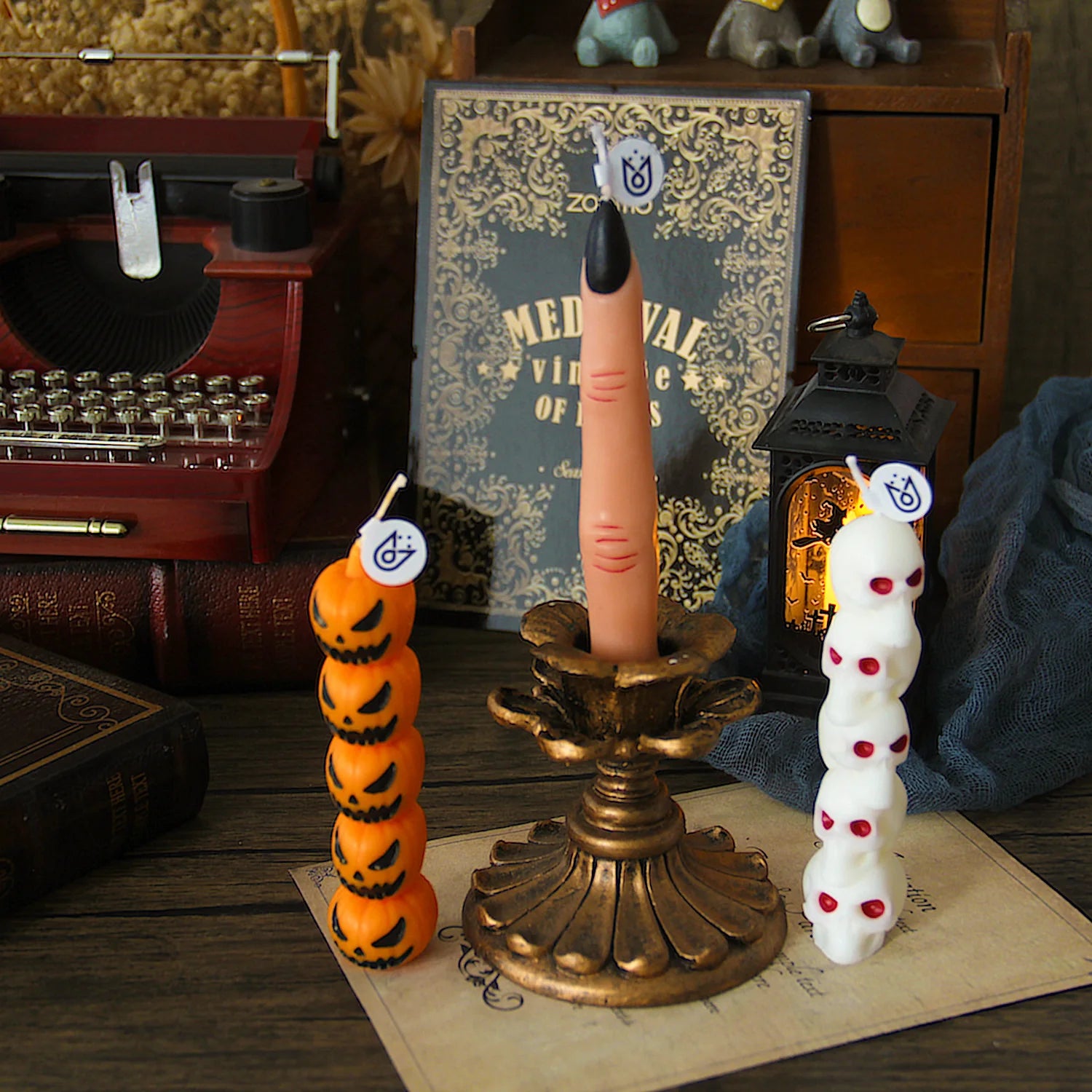3D Halloween Aromatherapy Candles — Skull, Bone Fingers & Pumpkin Spooky Candle Set for Home Decor & Gifts