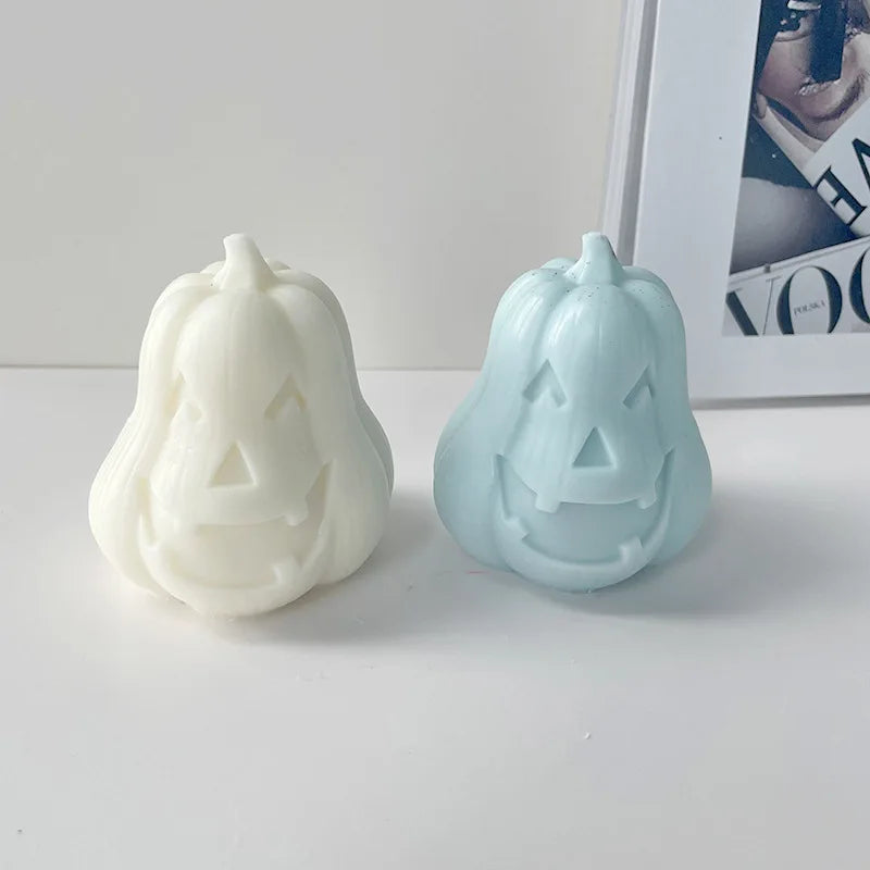 Skull Pumpkin Silicone Candle Mold — Gothic Halloween Horror DIY Candle Soap & Resin Craft Mold