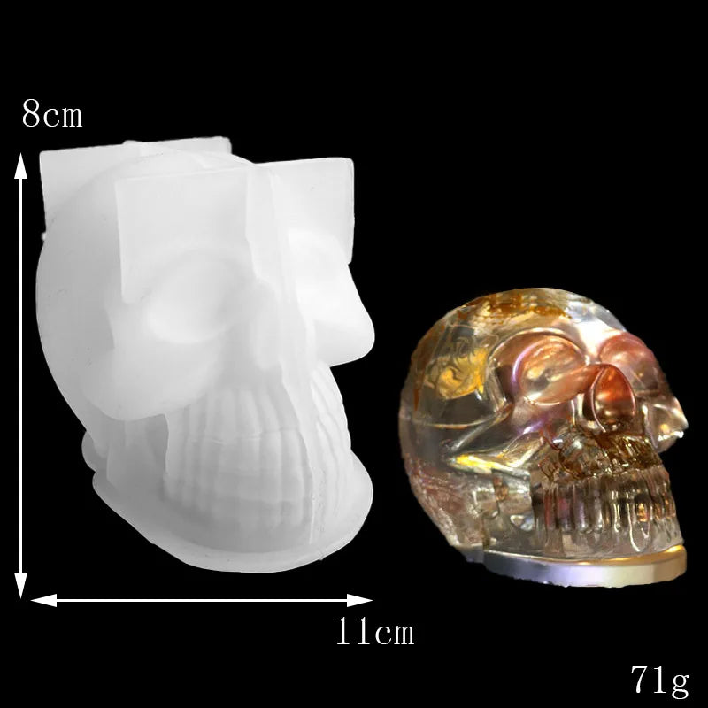 Skull Silicone Candle Mold (S/M/L) – Gothic DIY Mold for Candles, Soap & Resin – Halloween & Home Decor