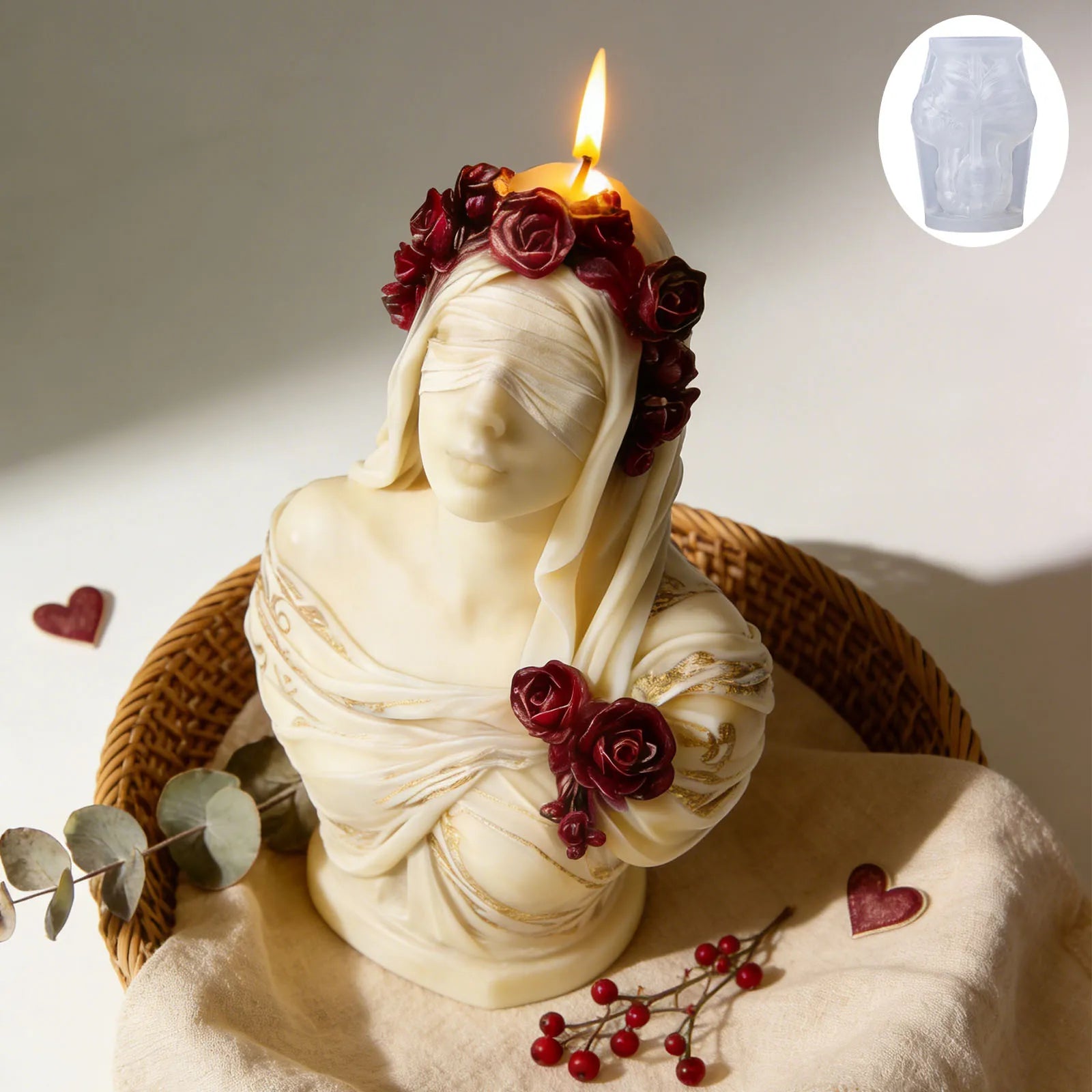 Rose Goddess Candle Mold — Handmade & Gift-Ready