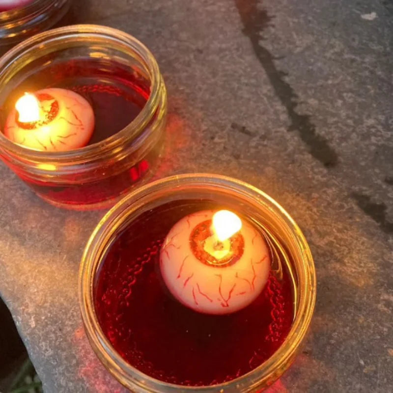 Floating Eyeball Candles — Gothic Halloween Atmosphere Decor & Party Props