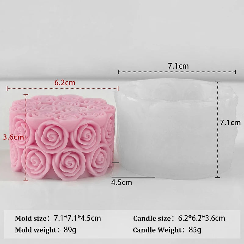 3D Rose Flower Silicone Candle Mold — DIY Candle & Resin Craft Mold for Home Decor