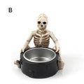 Gothic Skull Candle Holder — Retro Halloween Tea Light Cup | Dark Home & Desktop Decor