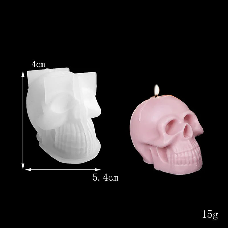 Skull Silicone Candle Mold (S/M/L) — Gothic DIY Candle Soap & Resin Craft Mold for Halloween & Home Decor