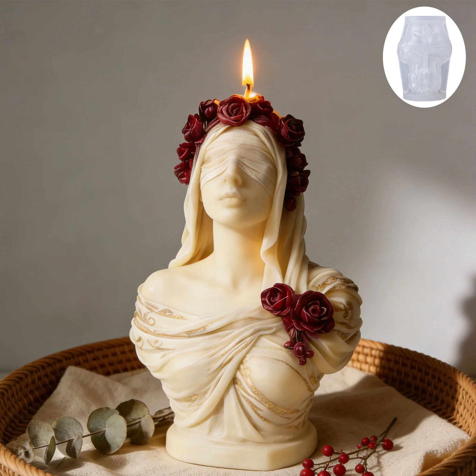 Rose Goddess Candle Mold — Handmade & Gift-Ready