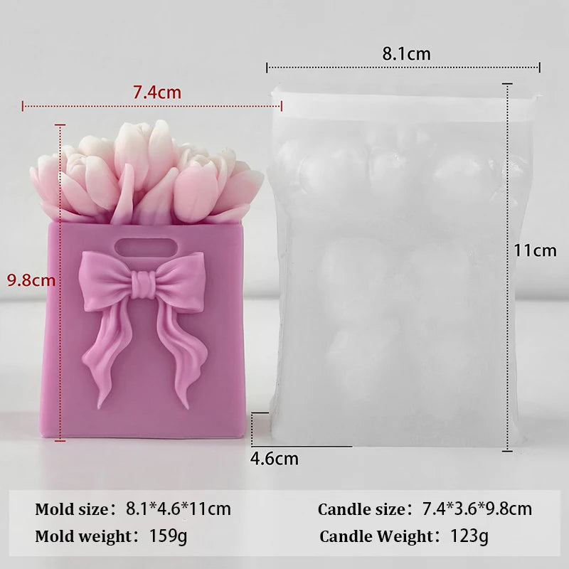 3D Rose Flower Silicone Candle Mold — DIY Candle & Resin Craft Mold for Home Decor