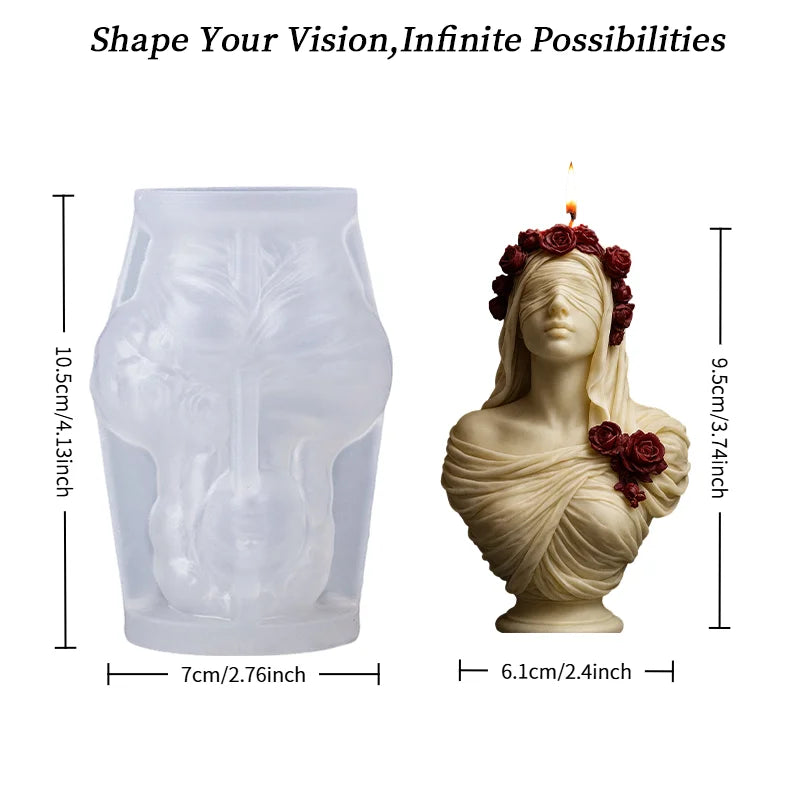 Rose Goddess Candle Mold — Handmade & Gift-Ready