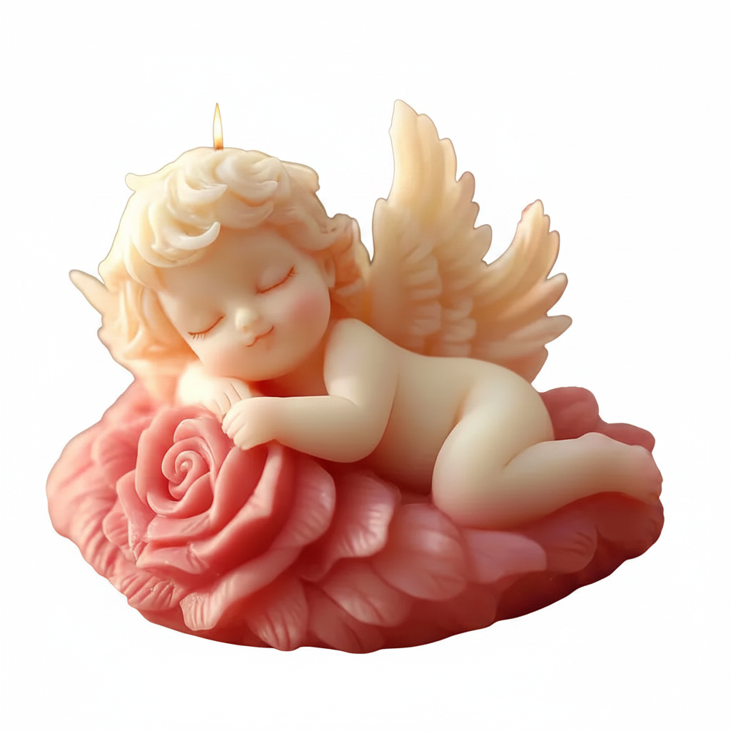 Cherub Angel Rose Candle