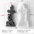 Skeleton Cross Tombstone Candle Mold | Gothic DIY Silicone Mould for Candles, Resin & Soap