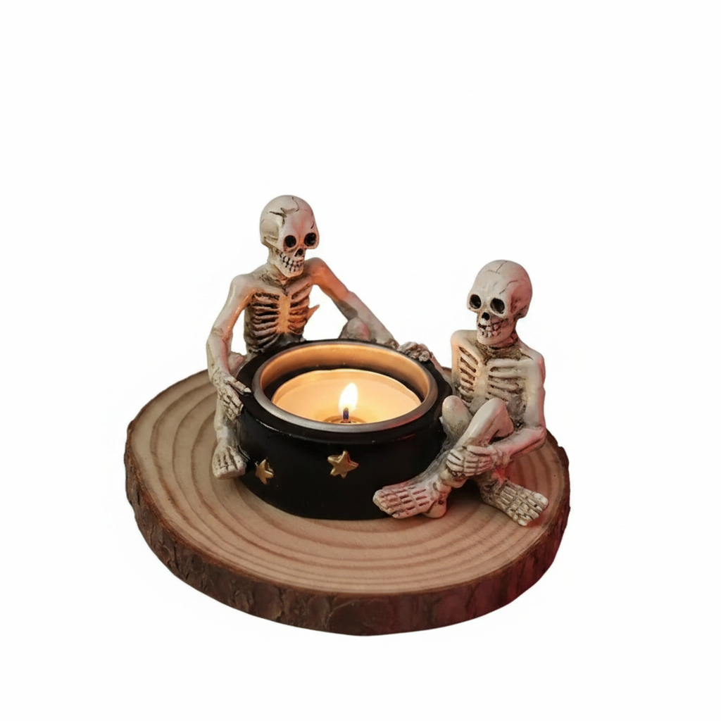 Gothic Skull Candle Holder