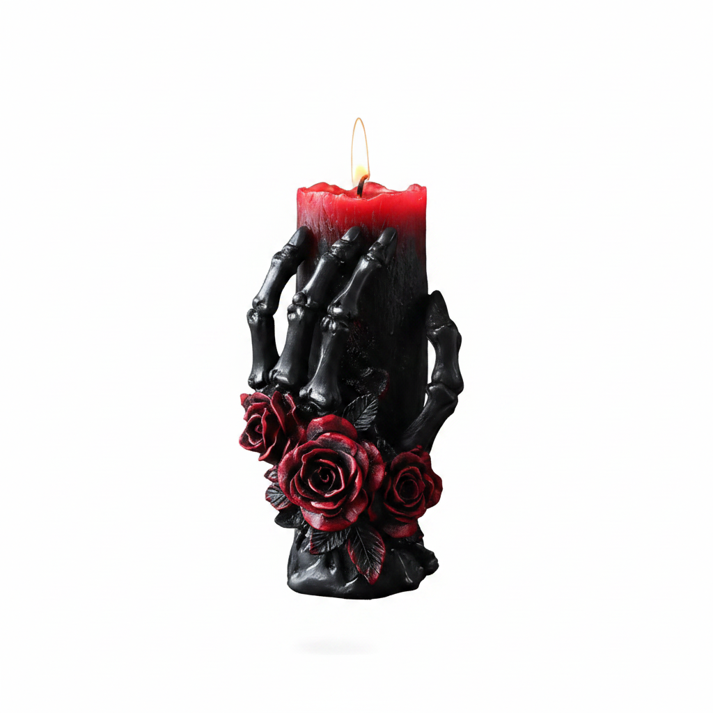 Skeleton Hand Rose Candle Mold